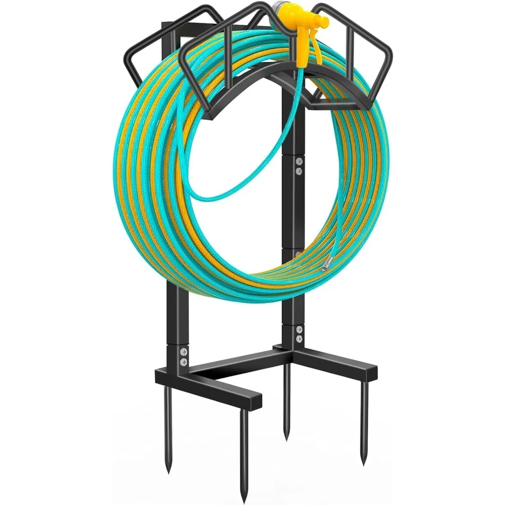 

Super Stable Garden Hose Holder, Detachable Water Hose Holders Stand Holds 160-Feet Freestanding Hose Storage Hanger Rack for Ou