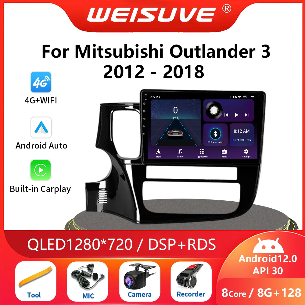 

2 Din Android 13 Auto Carplay For Mitsubishi Outlander 3 GF0W GG0W 2012-2018 Car Radio Multimedia Video Player Navigation GPS 4G