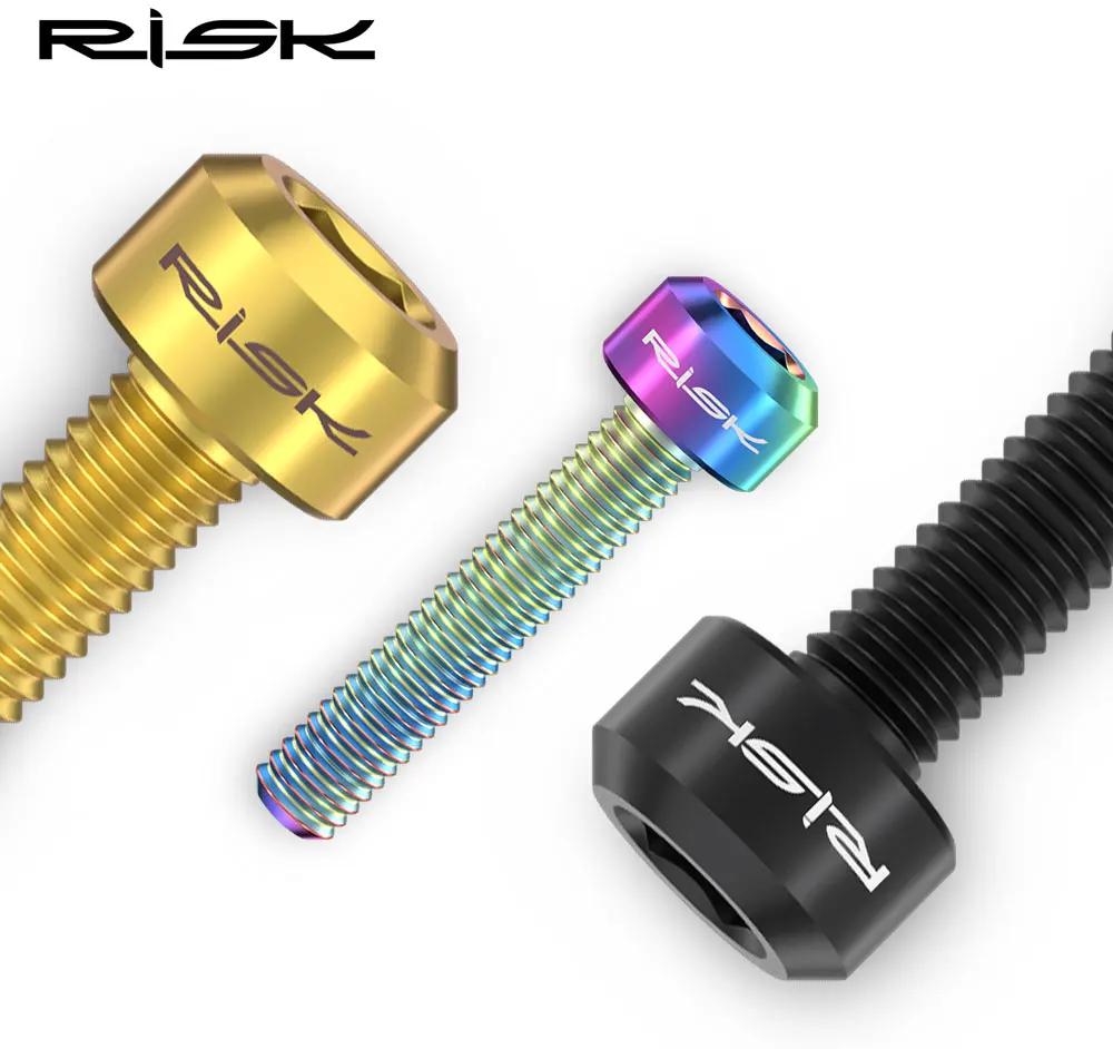 RISK 2 Stück M5x25mm Fahrrad-Bremshebel-Befestigungsschrauben aus Titanlegierung, verlängerte Schrauben für hydraulische Scheibenbremsen, Rennrad – Detail 4