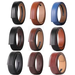 Ceinture en cuir de vachette véritable pour homme, sans structure automatique, noir, marron, bleu, gris, blanc, largeur 3.5cm, B509