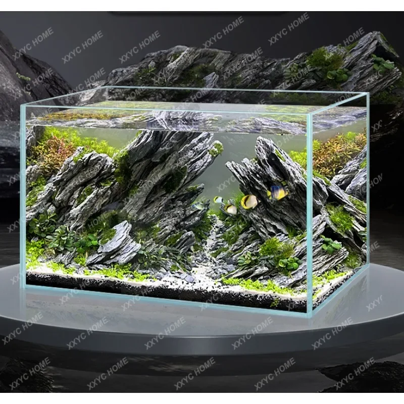 

Ultra-white fish tank glass bare desktop ecological fighting fish goldfish turtle lazy water plant tank