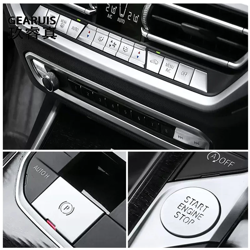 For BMW 3 Series G20 G28 2020-2023 Car Center Console Gear Engine Start Stop Electronic Handbrake switch Button Cover Stickers