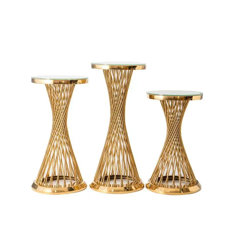 

Wedding supplies small waist cake table hotel family living room decoration edge few ornaments electroplated gold stainless stee