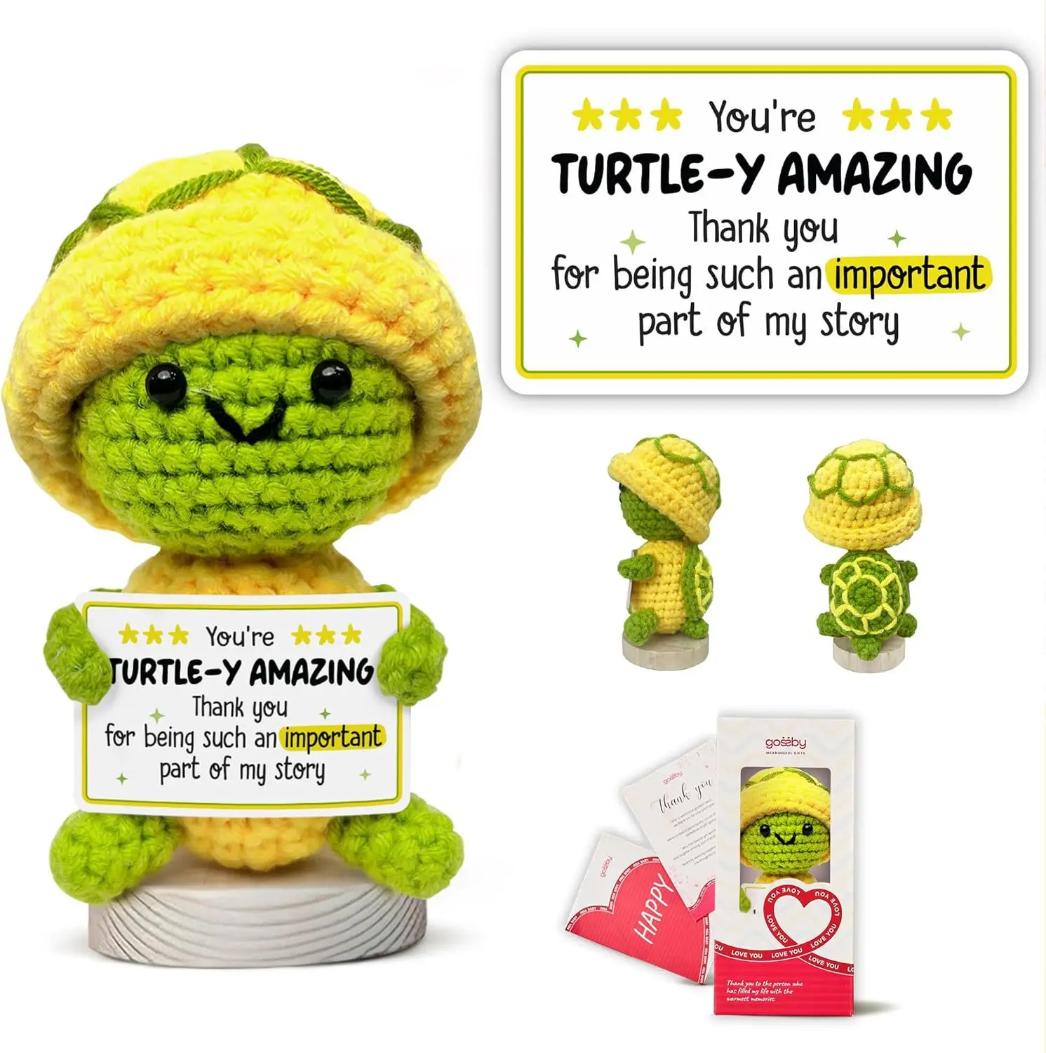 New Crochet Turtle Doll Ornament Home Room Decoration Handmade Knitted Positive Energy Sheep Doll With Card Christmas Gifts