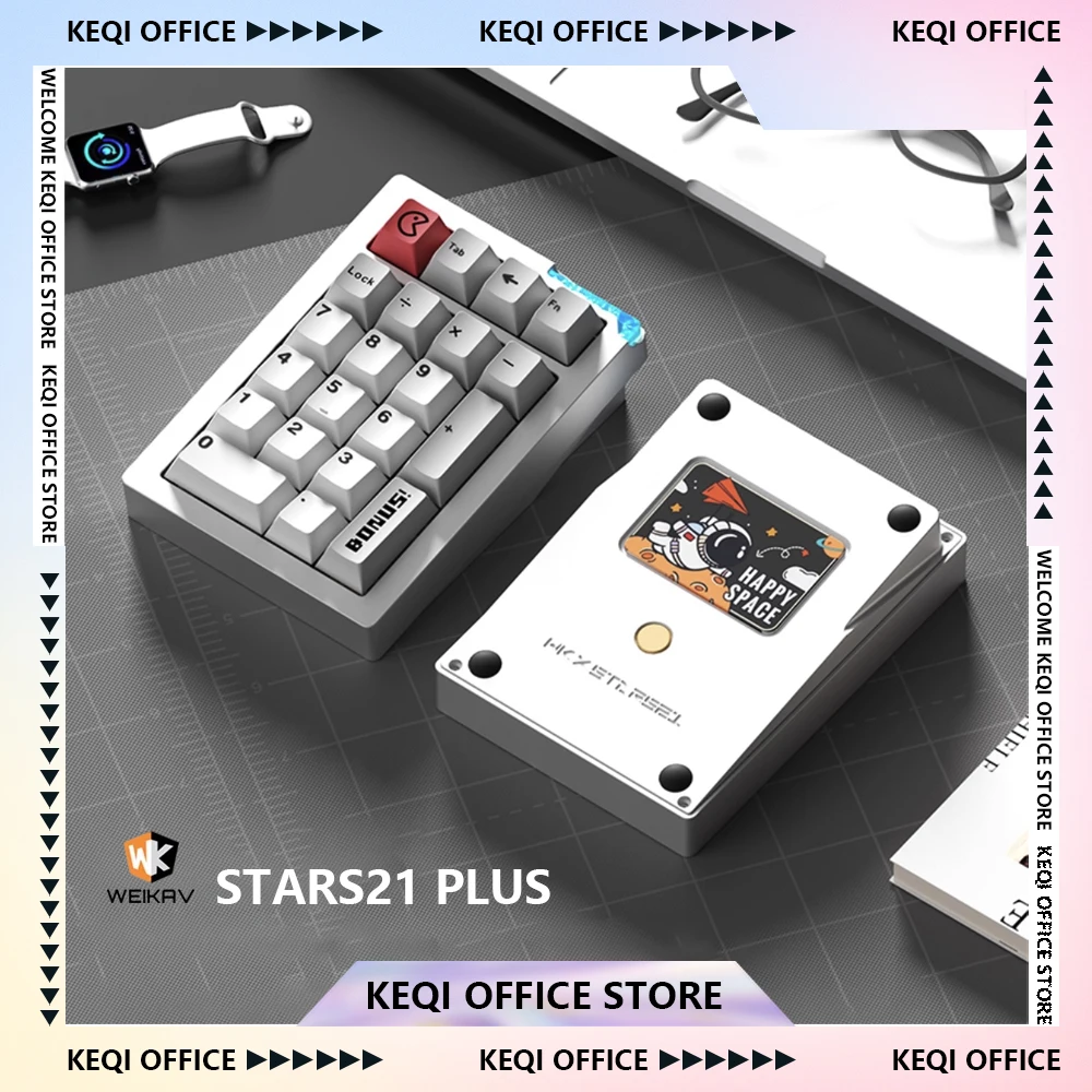 

Weikav Stars21Plus Keypad Kit Aluminum Wireless Bluetooth 3Mode Mechanical Keyboard Rgb Hot Swap Numeric Keypad Kit Custom Gifts