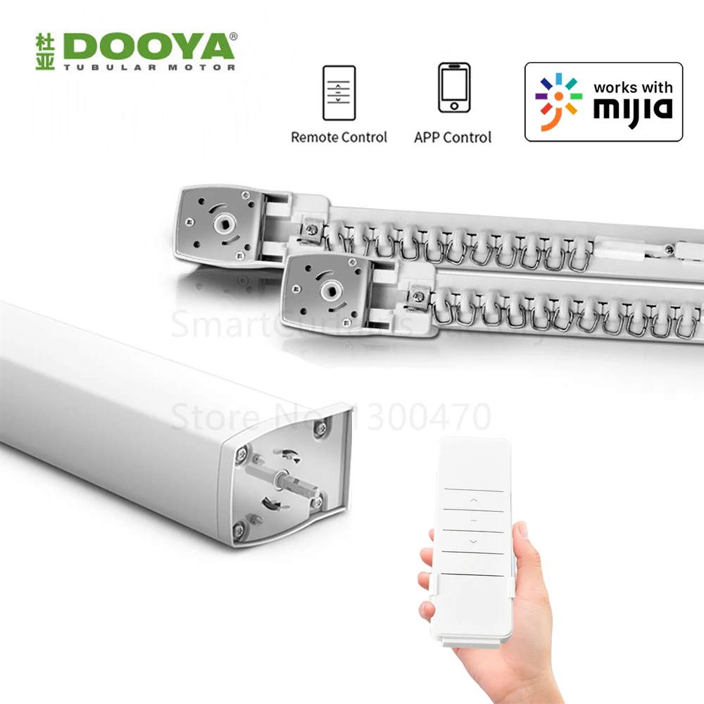 

Dooya M2 Smart Curtain Motor With Curtain Track Cornice, Mijia APP Remote Control Motorized Electric Rail System For Home Window