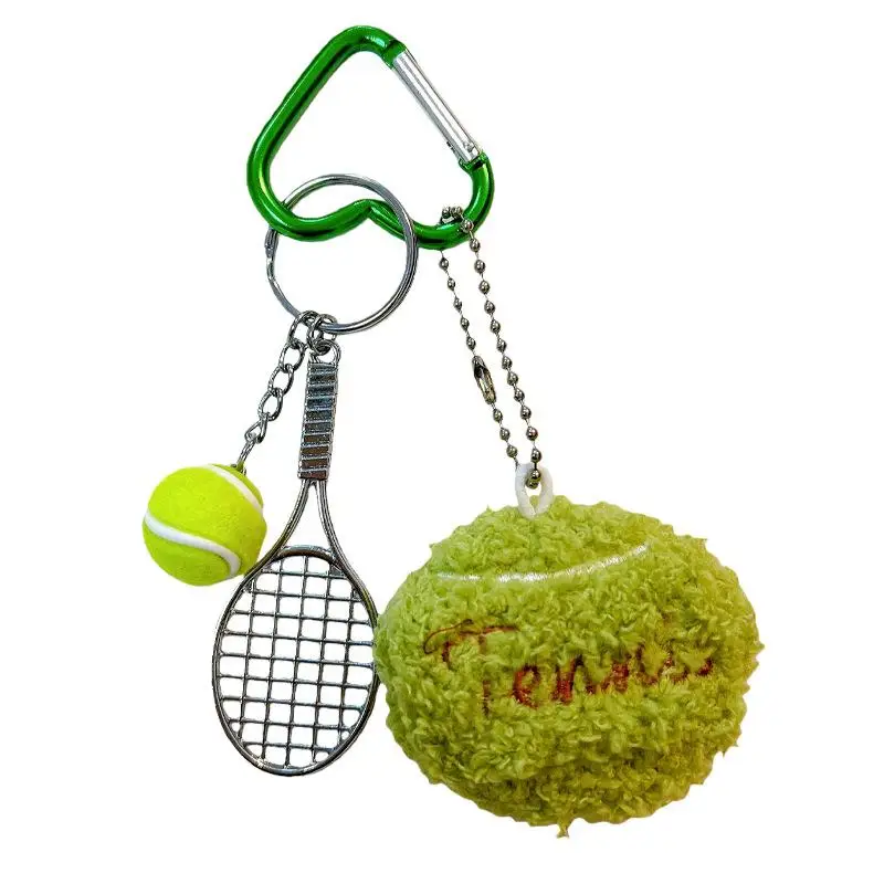 Kreativer Baseball-Tennis-Anhänger Schlüsselanhänger Taschen- und Auto-Charms Baseball-Herz Y2k Schlüsselring Sport-Spieler Rucksack-Hängeanhänger – Detail 5