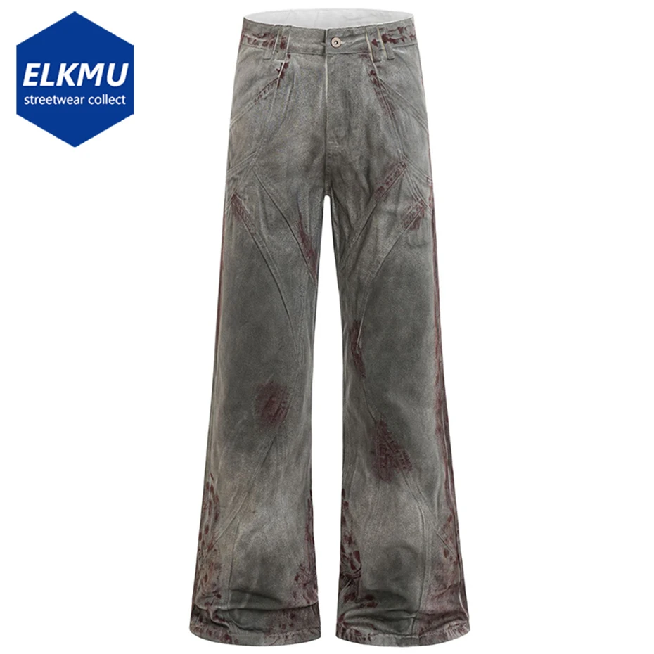 

Vintage Baggy Jeans Streetwear Harajuku Hip Hop Jeans Men Loose Wide Leg Denim Pants