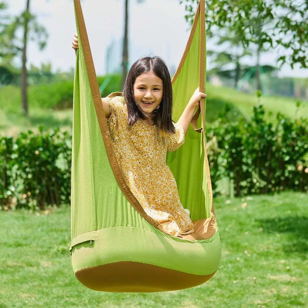 

CO-Z Upgraded Kids Pod Swing, Hanging Pod Swing Chair with Inflatable Cushion, Child Hanging Hammock Swing for Indoor and