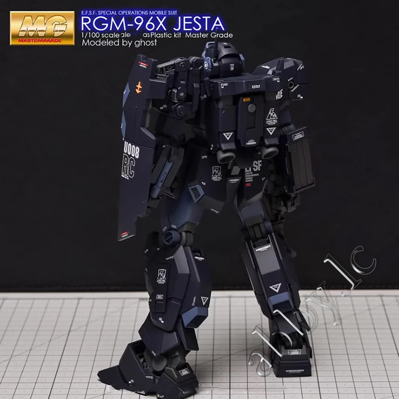 for MG 1/100 RGM-96X Jesta 1 Piece Water Slide Precut UV-Light Reactive Caution Details Add-on Decal Sticker Mobile Suit Unicorn