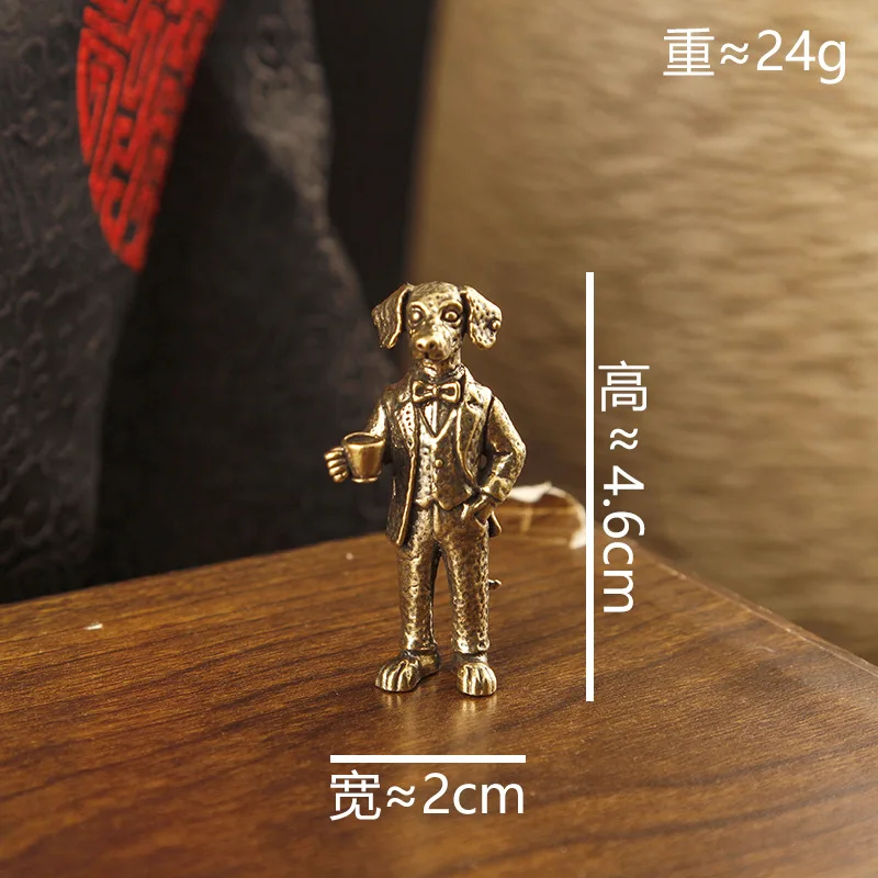 Pure Copper dog Desktop Ornament creative Brass Mr. gentle dog craft home decoration y9736