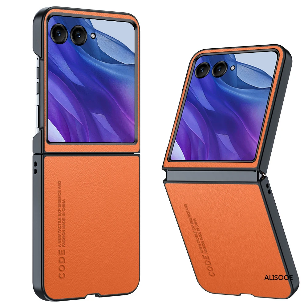 Für Motorola Razr 60 Ultra Razr 50 Fall Faser Textur PU-Leder Abdeckung für Motorola Moto Razr Ultra 2025 2024 funda Capa