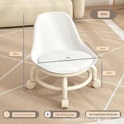 Small stool pulley low stool household bench Internet celebrity chair children's backrest universal wheel stool with wheel learn