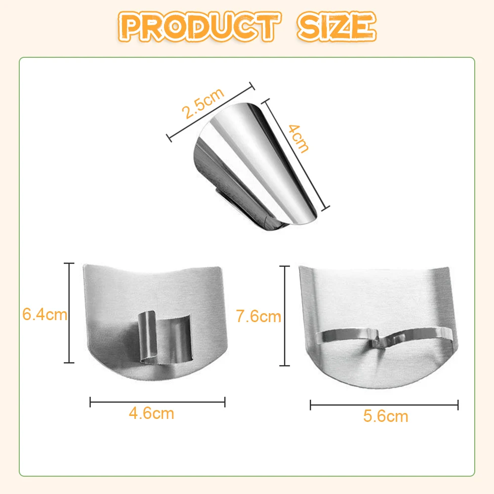 1/3Pcs Stainless Steel Finger Protector Anti-cut Finger Guard Safe Vegetable Cutting Hand Protecter Kitchen Gadgets Accessories