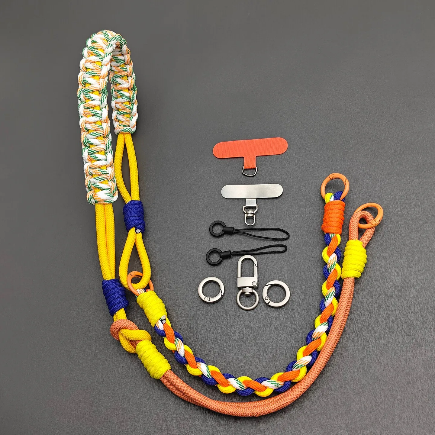 Multi-purpose Adjustable DIY Hand Braided Phone Lanyard Detachable Bag Strap Outdoor Anti-lost Shoulder Strap Accessories
