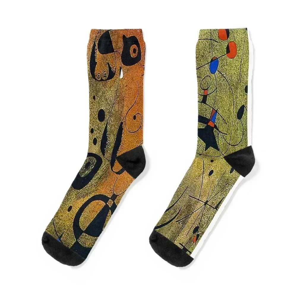 

joan miro painting art Socks with print floral halloween Socks Men Women's