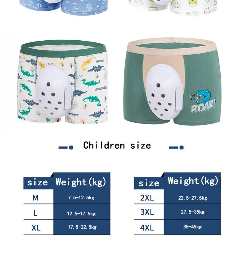 Circoncised prepuzio intimo uomo EVA Pouch Open Front Boxer Shorts ragazzi cotone fimosi chirurgia cura mutandine dinosauro bambino