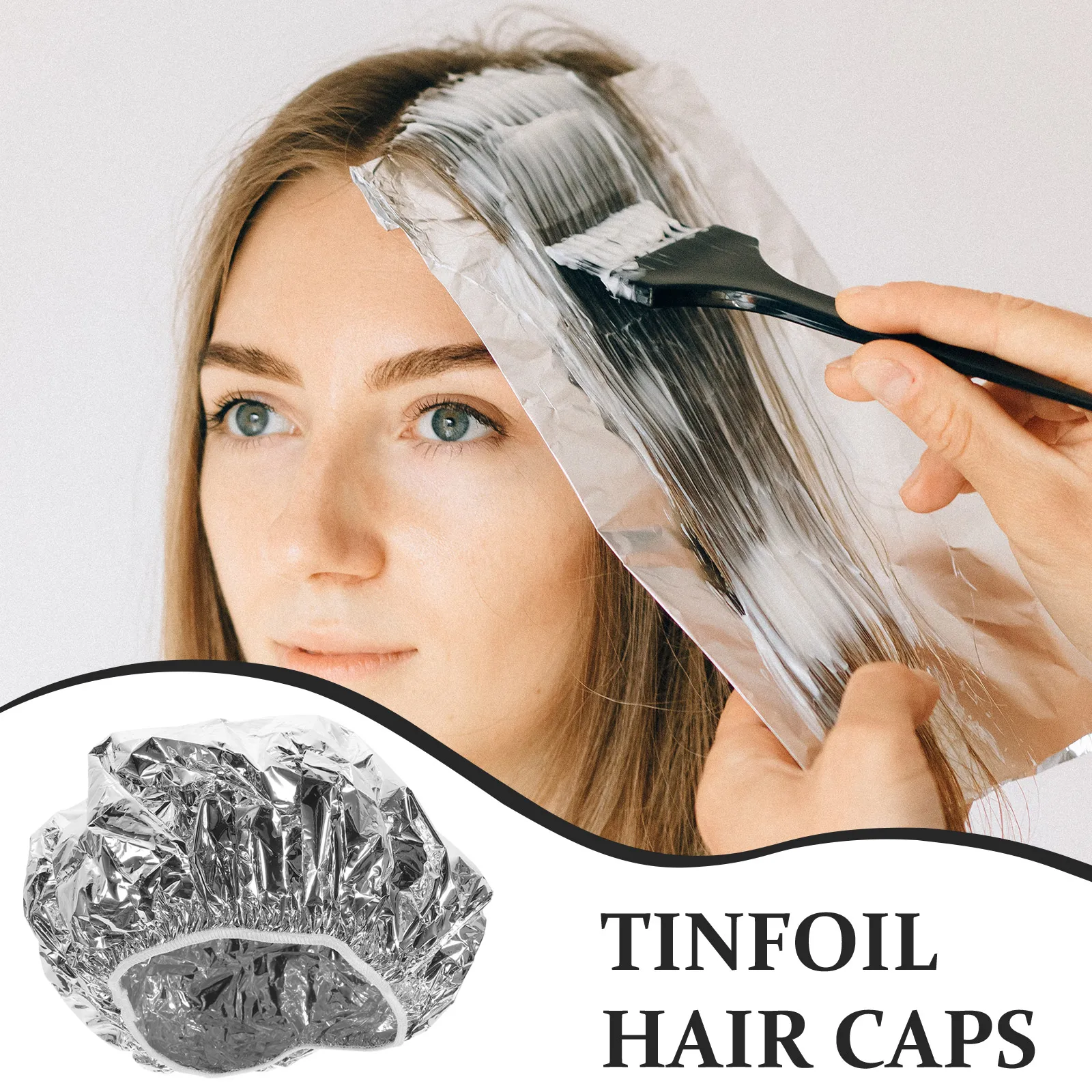 

3 Pcs Tin Foil Hair Mask 28cm Elastic Deep Conditioning Heat Dye Salon Perms Processing Cap for Coloring Shining