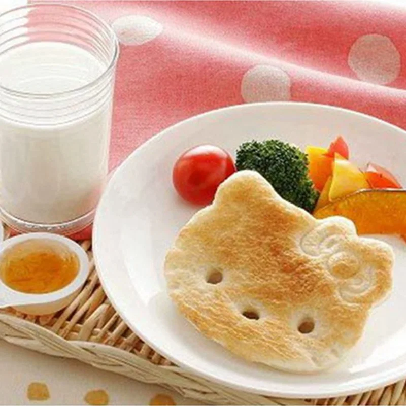 kawaii Hello Kitty Breakfast Sandwich Mold Anime Kt Cartoon Bread Biscuit Embosser Cake Tool Diy Making Mold Kitchen Accessories