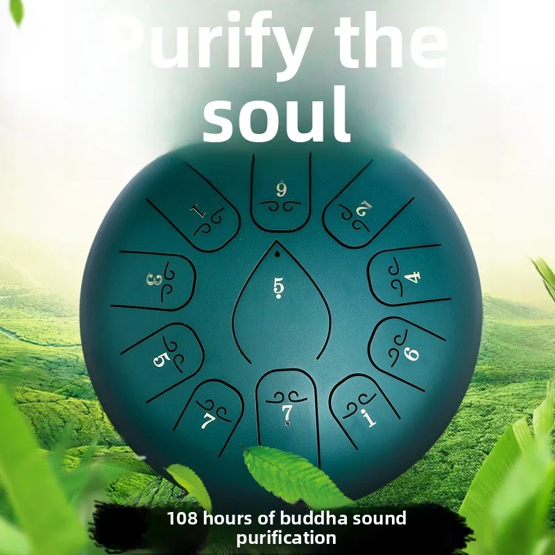 12 Inch 11/13 Tone Steel Tongue Drum Beginner Entry Color Empty Forget Worry Drum Instrument