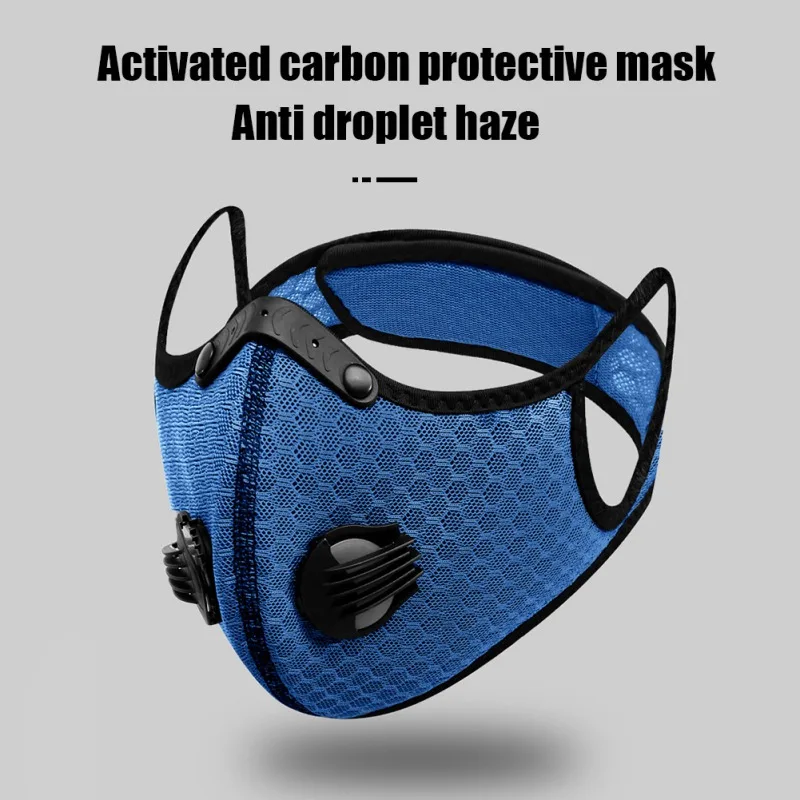 Activated Carbon Outdoor Sports Mask  PM2.5 Anti-Pollution Washable Sports Mask Outdoor Sports Training  Cycling Mask