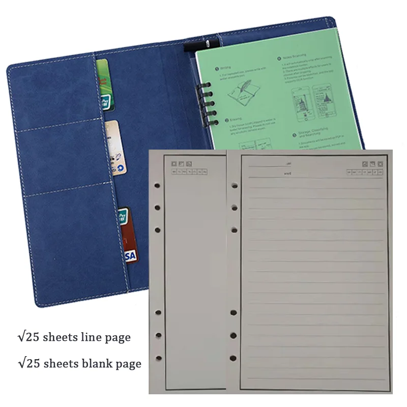 Smart Reusable Leather Notebook A5 Waterproof Erasable Business Notepad 50 Sheets Spiral Student Drawing Sketchbook with Pen