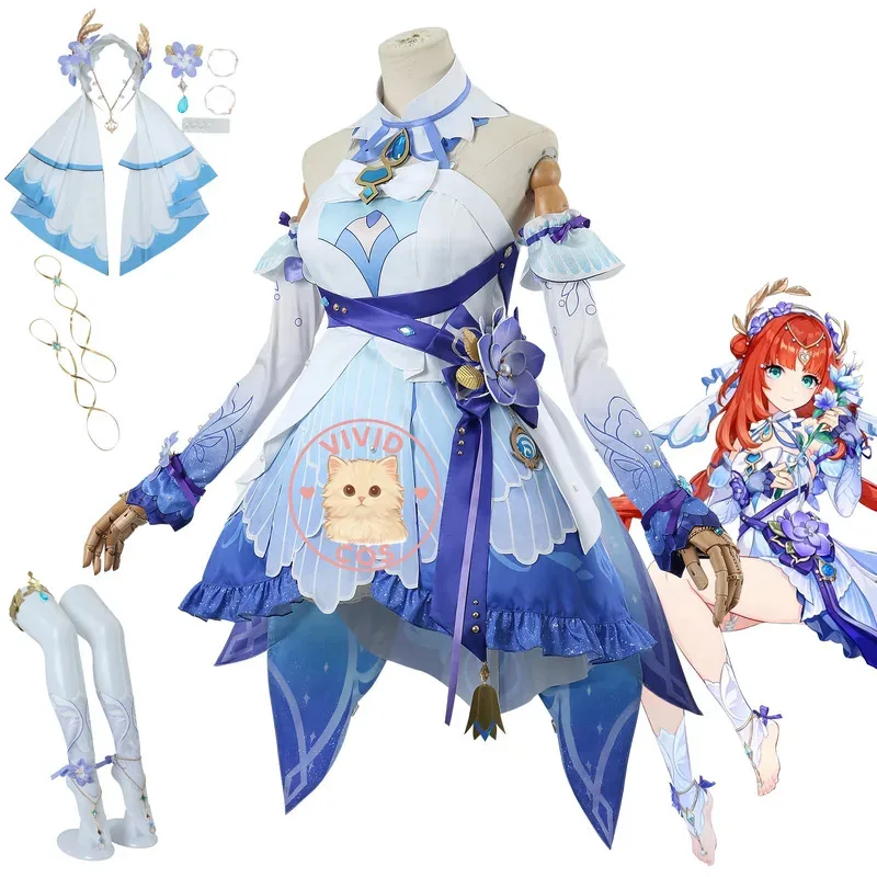 

ABC123Популярный Genshin Impact Косплей Костюм Игра Аниме Nilou Ролевая игра Платье Парик для Хэллоуина Вечеринка Комикс 3;f'6,c;7.y;