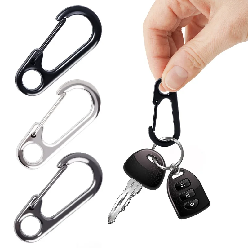 1pc Outdoor Camping Mountaineering Buckle Mini Alloy Spring Snap Hooks Keychains Carabiner Clips Fishing Climbing Acessories