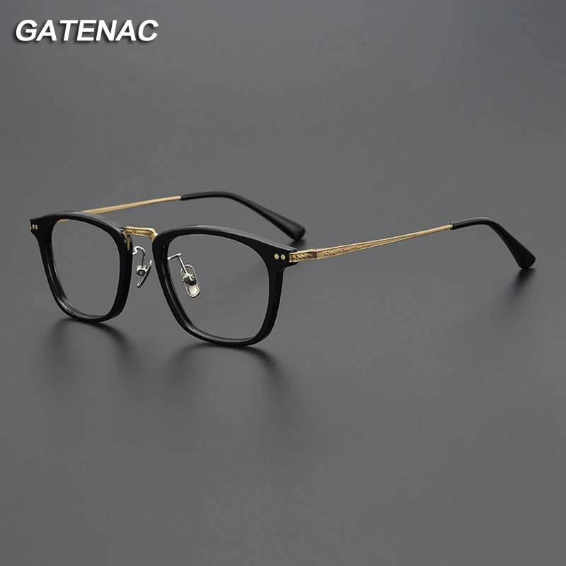 Vintage Titanium Glasses Frame Men Square Prescription Myopia Optical Eyeglasses Frame Male Women Luxury Brand Retro Eyewear