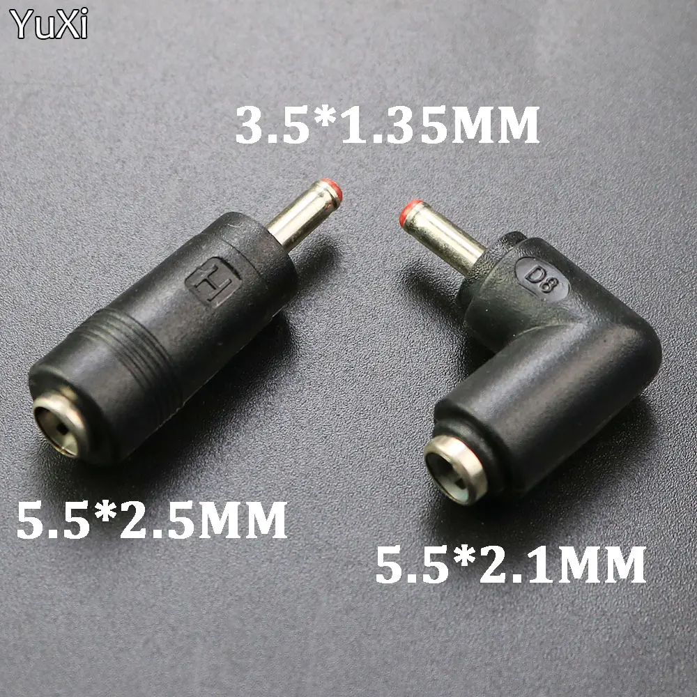 2-5 sztuk 5,5 x 2,1/2,5 mm męski/żeński na 3,5 x 1,35 mm męski/żeński Adapter złącza zasilania DC Laptop 5,5 * 2,1/2,5 do 3,5 * 1,35 mm