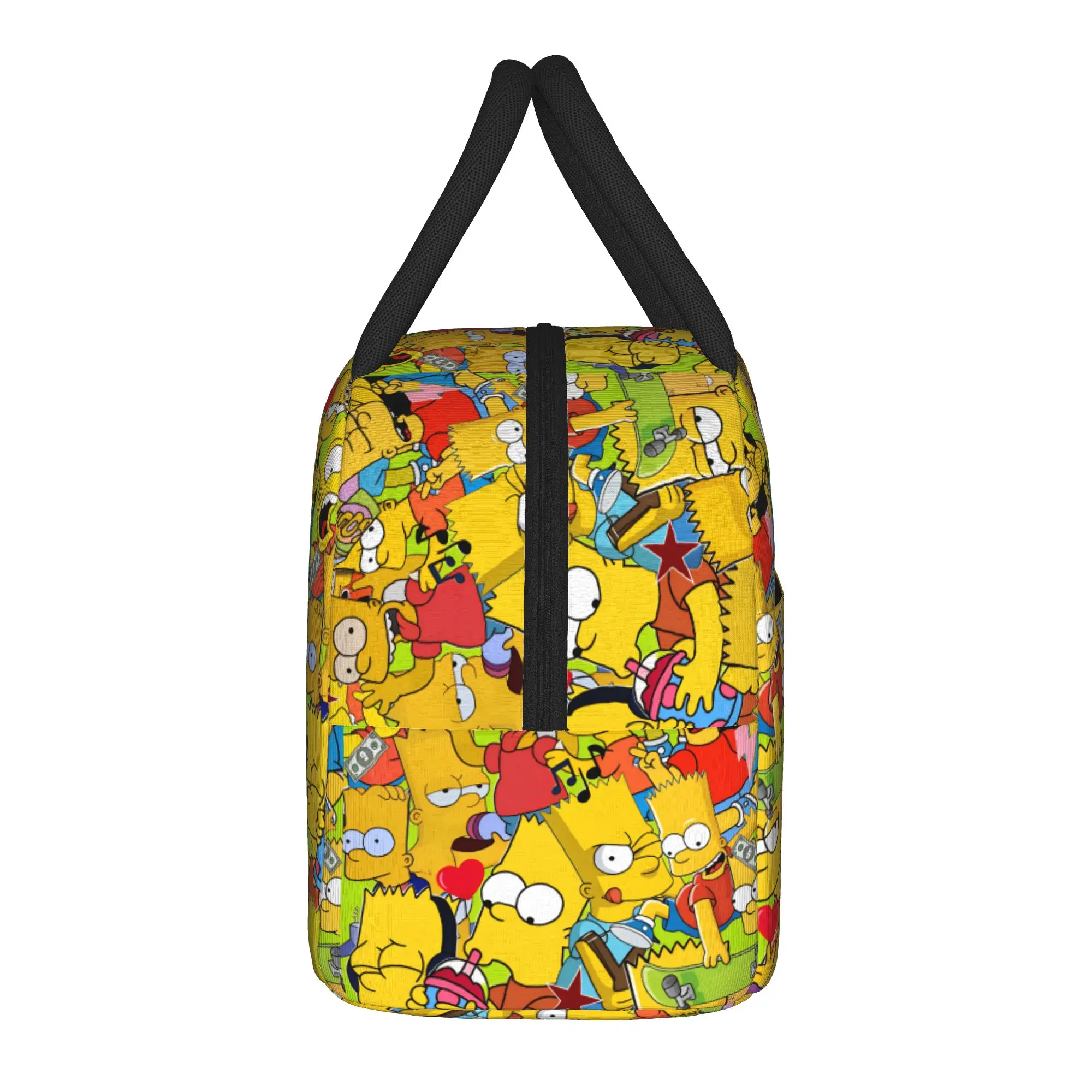 S-Simpsons Bart Character Collection Lunch Bag  Picnic Lunch Box Women Aesthetic Designer Tote Food Bags Waterproof Cooler Bag