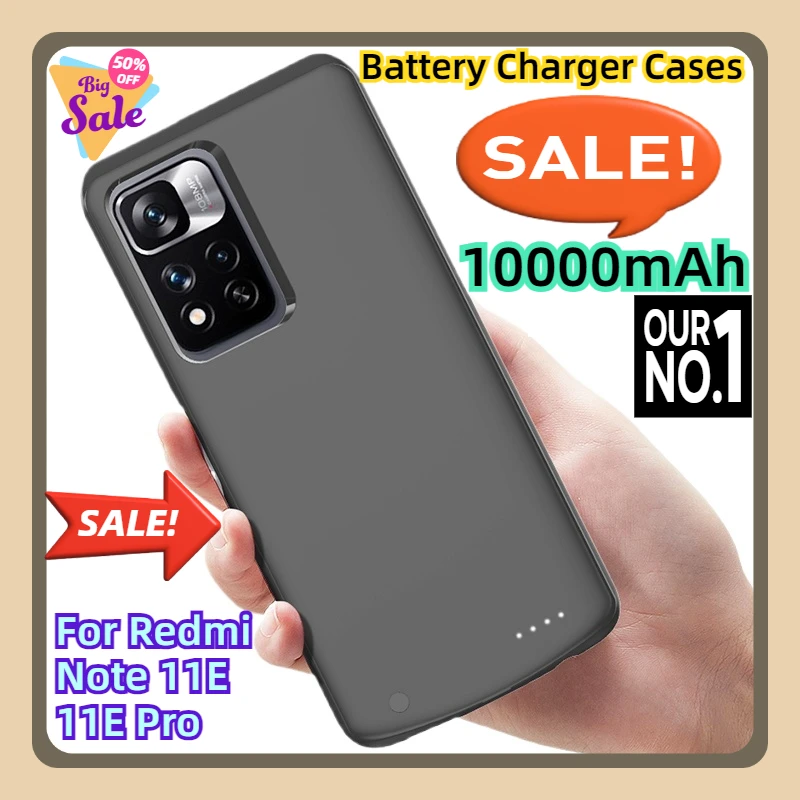 For Redmi Note 11E 11E Pro Charging Power Bank Case for Xiaomi Redmi Note 11 Battery Charger Case Portable External Battery