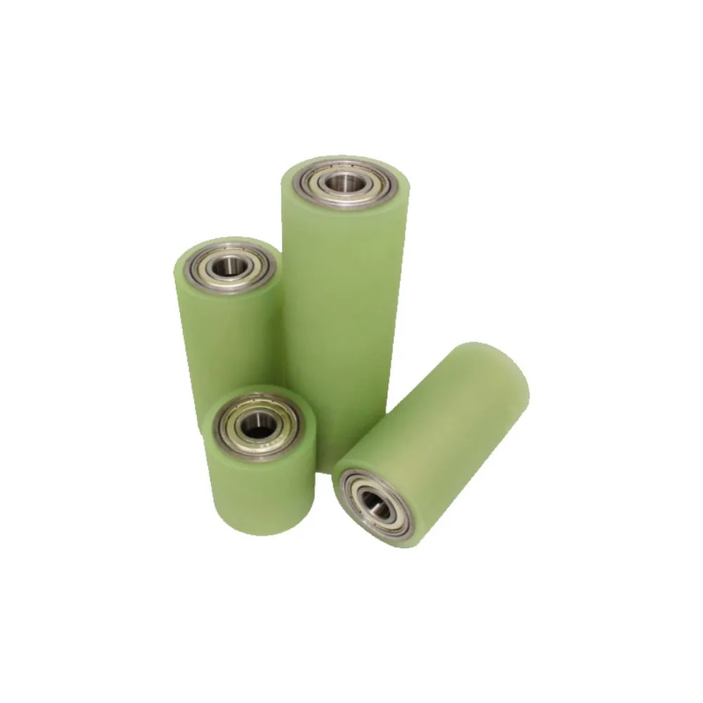 1pcs Hole Dia 10mm12mm Polyurethane Coated Bearing Roller Outer Dia 30/35/40mm PU Unpowered Wear‑Resistant Caster Wheel L20-350