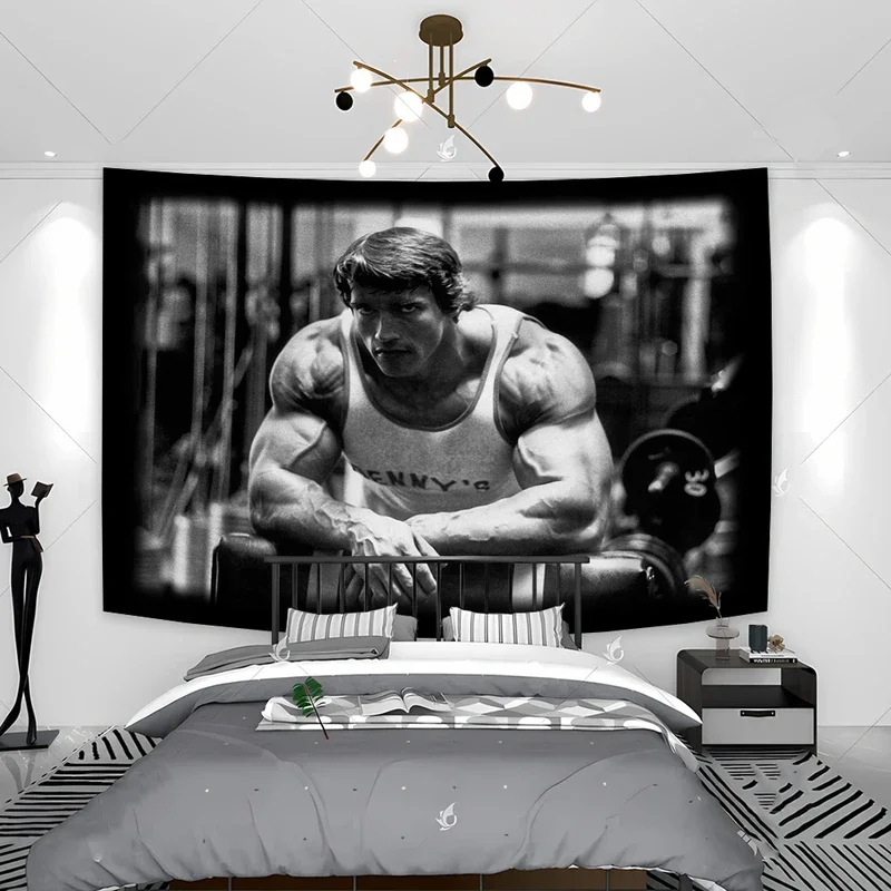 Arnold Schwarzenegger Decorate Wall Tapestr Gym Wall Decor Banner Funny Poster Living Room Bedroom Dorm Decor Aesthetic Flags #