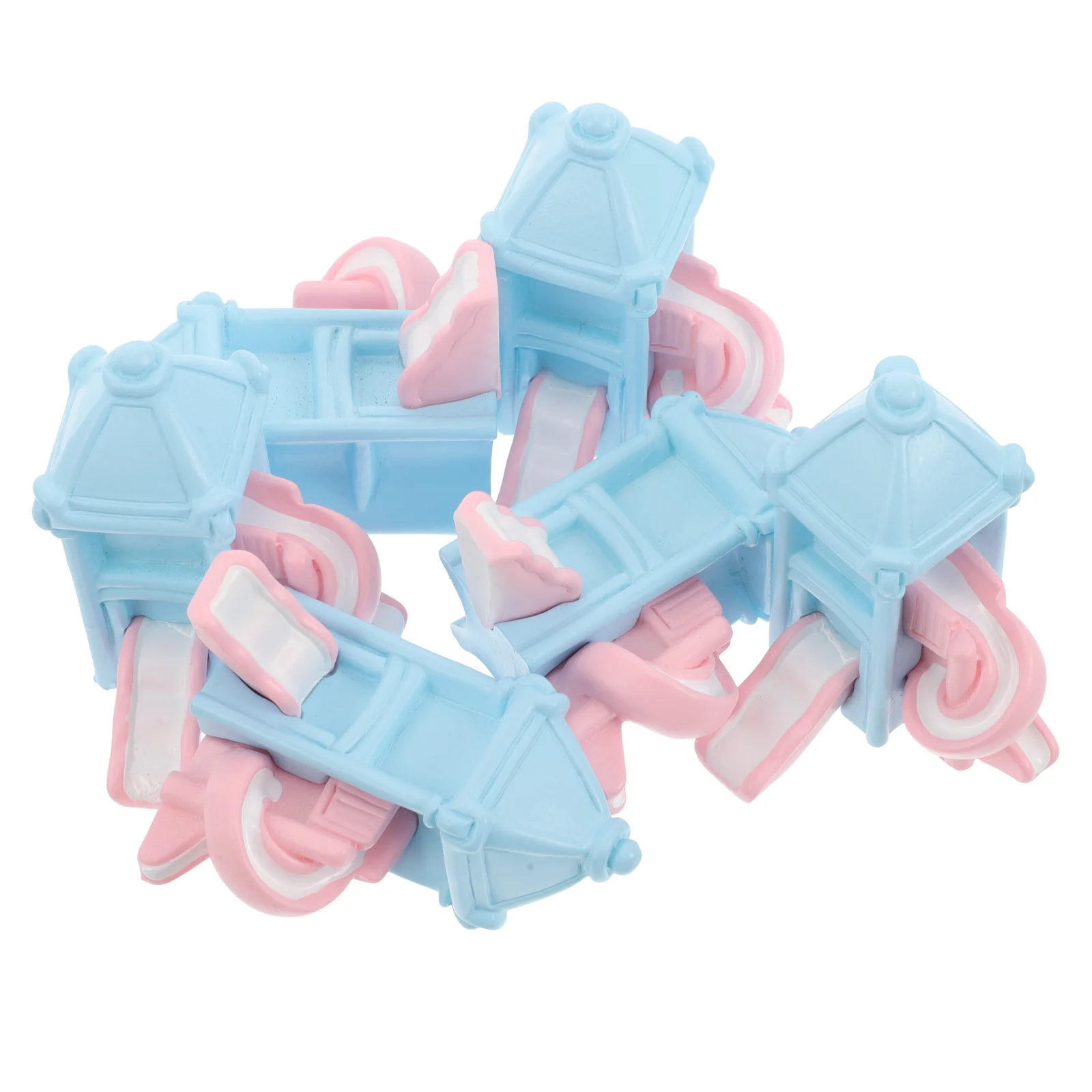 

8Pcs Miniature Landscape Resin Playhouse Ornaments DIY Castle Cake Topper Shower Princess Birthday Decorations Food Props