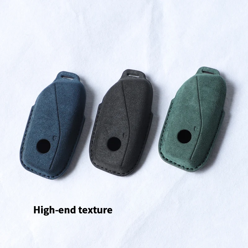 Suede car key case for BMW For G38 G12 F49 i20 G07 G08 1 5 7 Series x1 x5 x7 ix XM i7 M760 Keychain Accessories