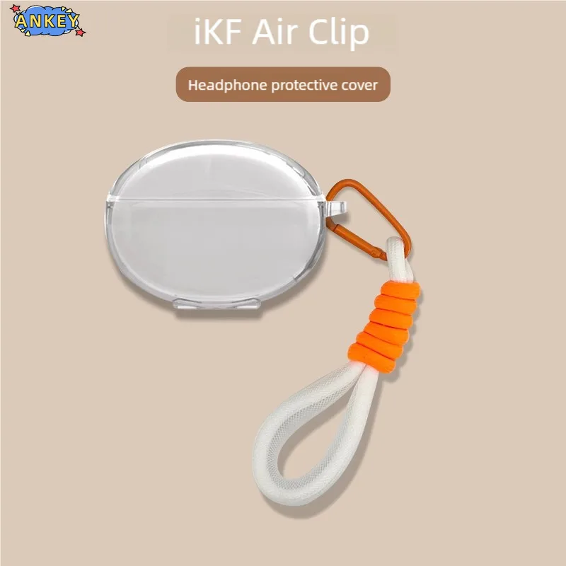 Para iKF Air Clip funda protectora transparente TPU cubiertas cordón Bluetooth auricular Shell portátil