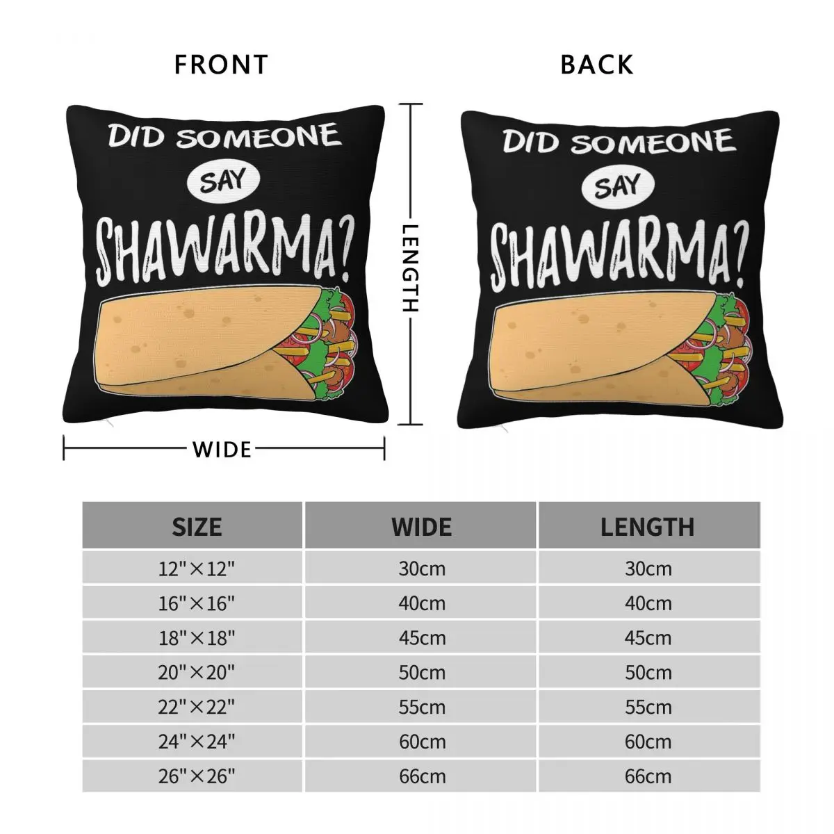 Arabic Did Someone Say Shawarma Square Pillowcase Polyester Linen Velvet Creative Zip Decor Pillow Case Room Cushion Cover