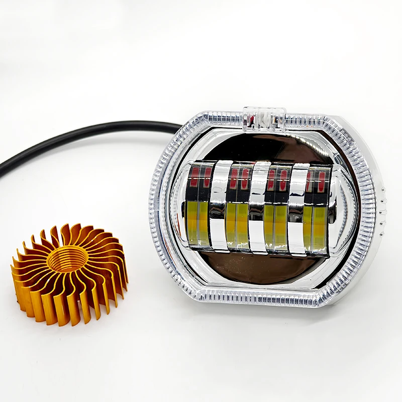

Car Motorcycle Headlight LED Angel Devil Eyes Headlight Projector Lens High/Low Beam Strobe Spotlight DRL Dual Halo Lamp refit