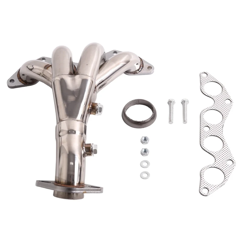 Stainless Race Manifold Header Exhaust Manifold With Gasket For Honda Civic EX 2001-2005 1.7L SOHC D17AXQ