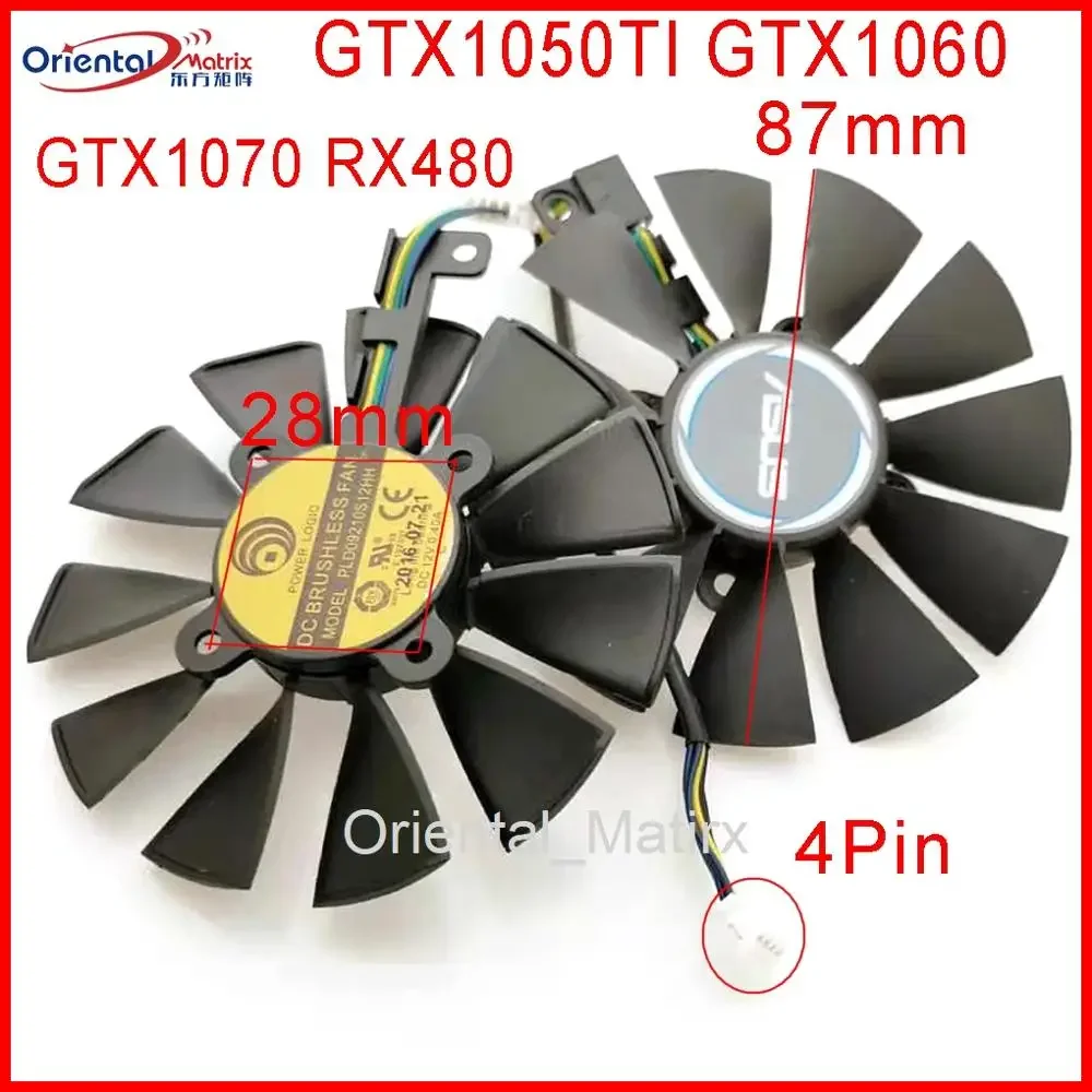 Free Shipping PLD09210S12HH 12V 0.4A 87mm VGA Fan For ASUS GTX1050TI GTX1060 GTX1070 RX480 Graphics Card Cooling Fan