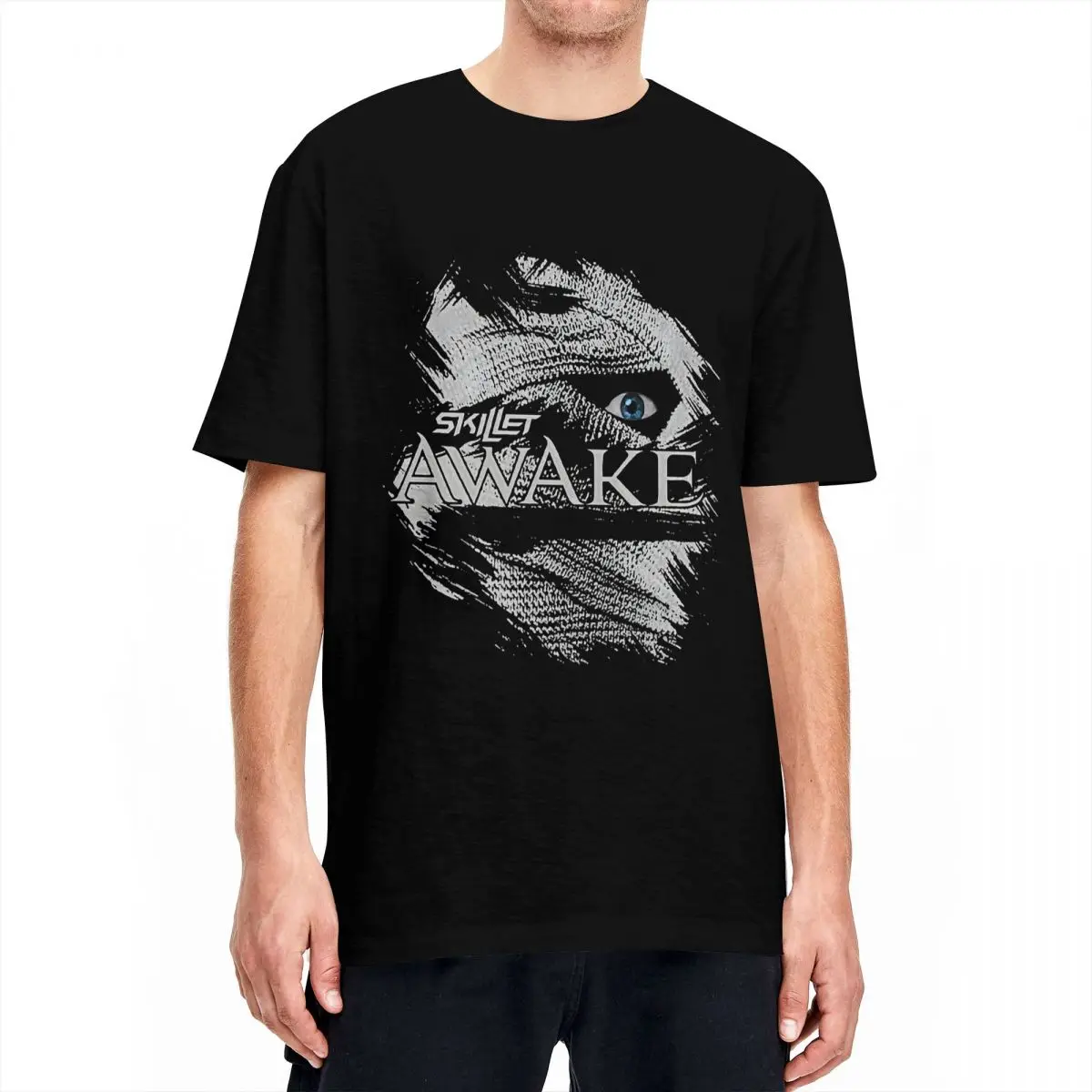 Vintage Skillet Band Awake T Shirt For Men Women 100%Cotton Short Sleeve Crewneck Summer Top Tee