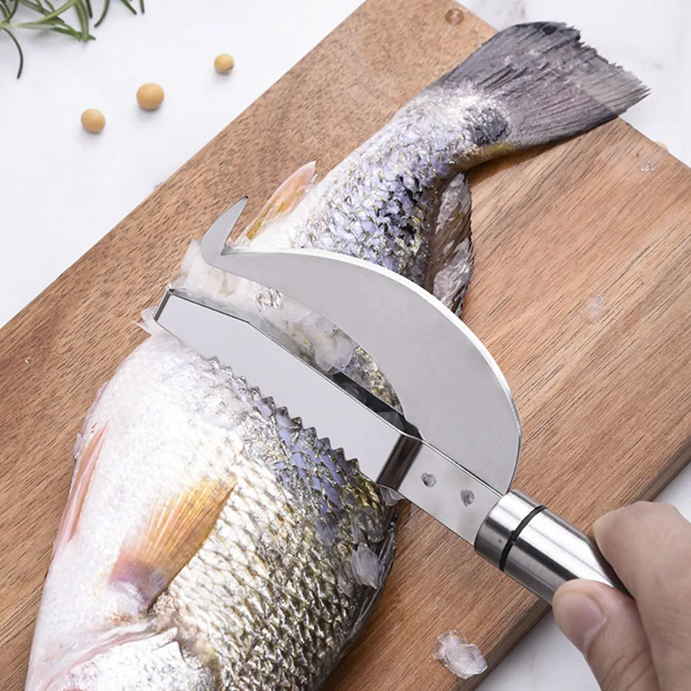 

2pcs Scale Scraper Scaler Stainless Steel Skin Peeler Non Slip Fish Cleaning Gadget Multifunctional Scale Remover Kitchen