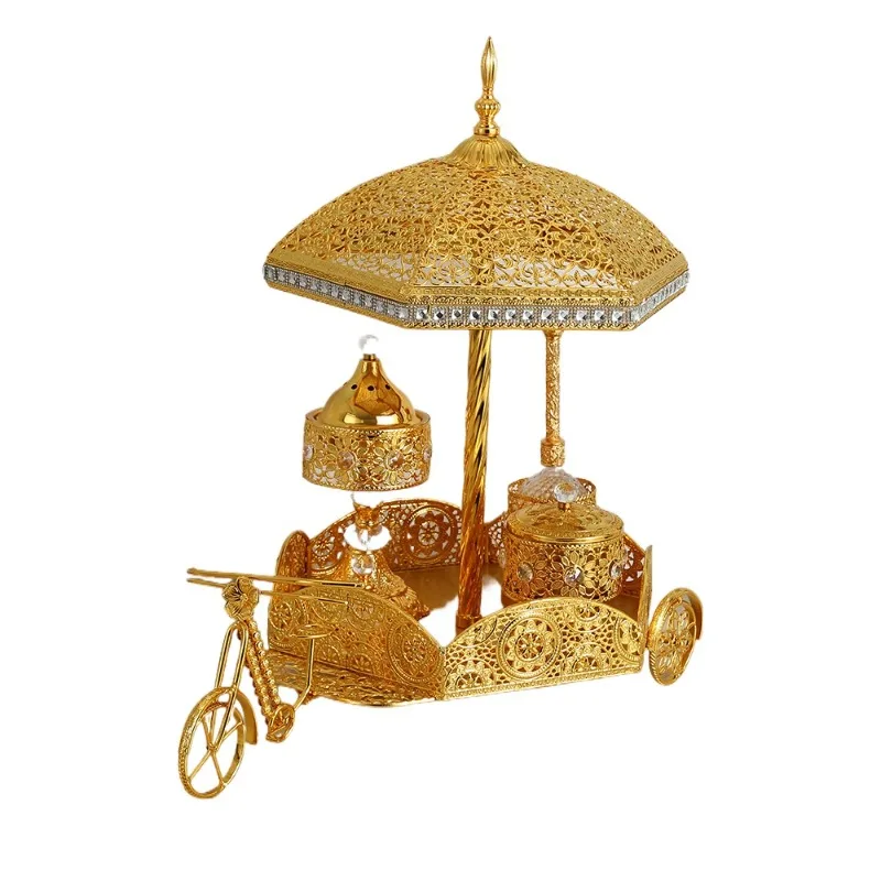 Home ornaments Cross-border Middle East bicycle incense burner tray set Aromatherapy incense burner Arabic aromatherapy