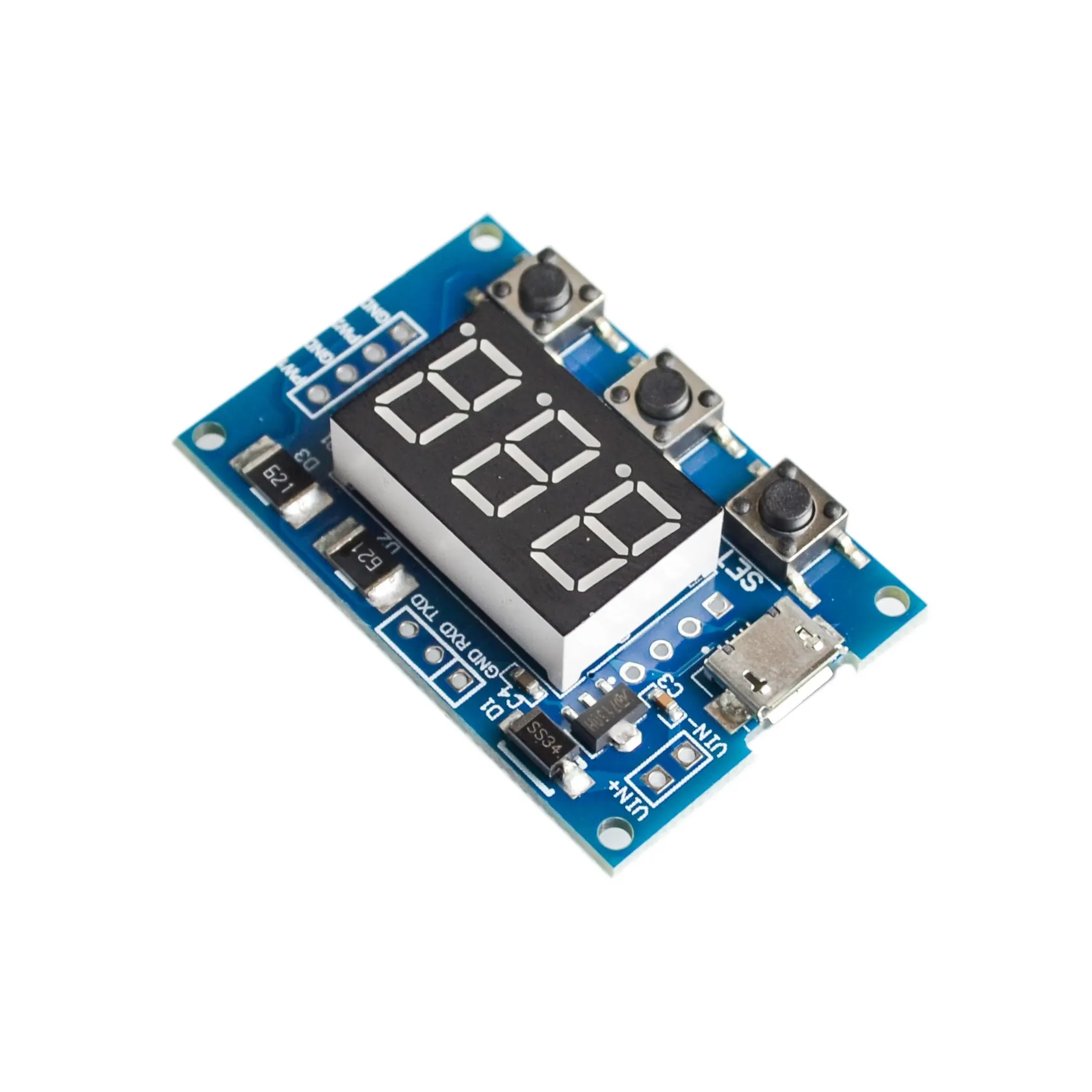 DC 5-30V Micro USB 5V Power Independent PWM Generator 2 Channel Dual Way Digital LED Duty Cycle Pulse Frequency Board Module