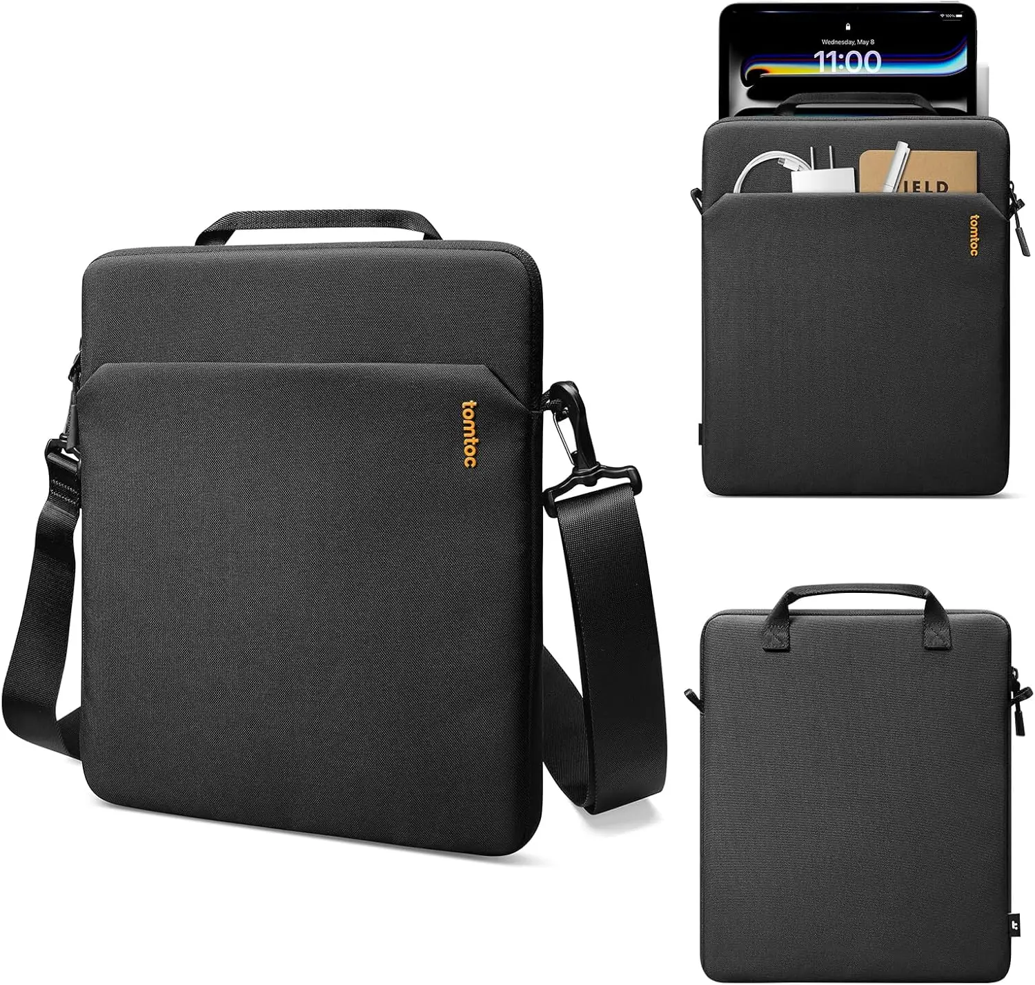 

11 Inch Tablet Shoulder Bag for 11-inch iPad Pro M4/M2/M1, iPad Air 2024, iPad 10/9, Light Shoulder Bag with Acessories Storage