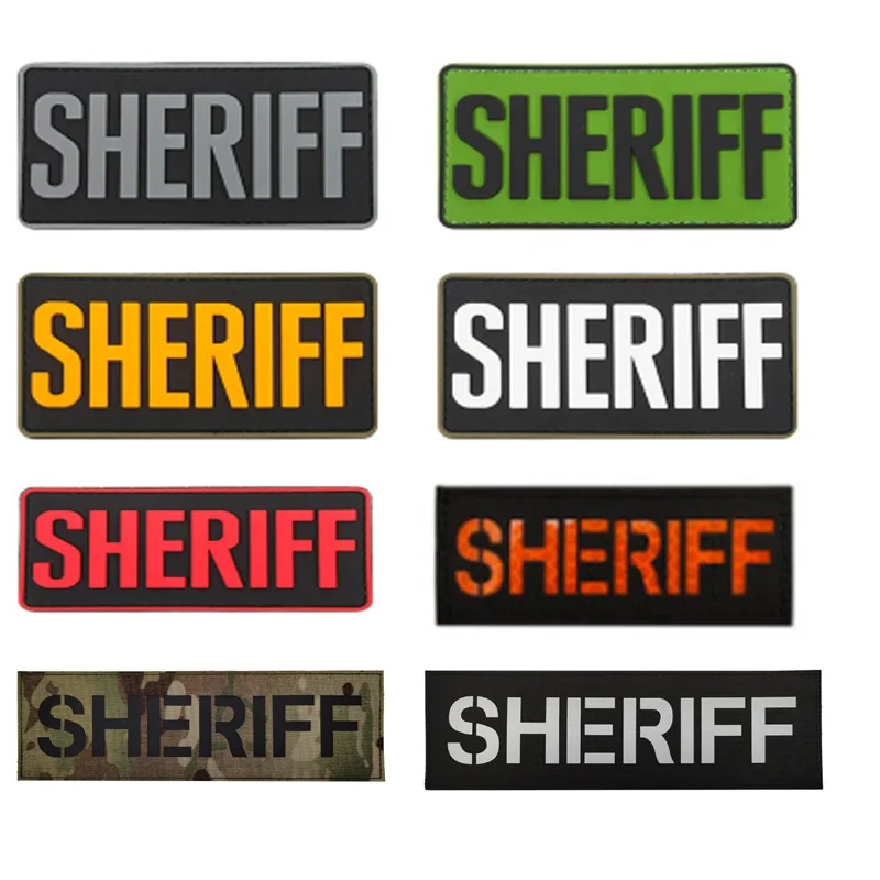 Insignias Sheriff PVC – Parches tácticos velcro para chalecos