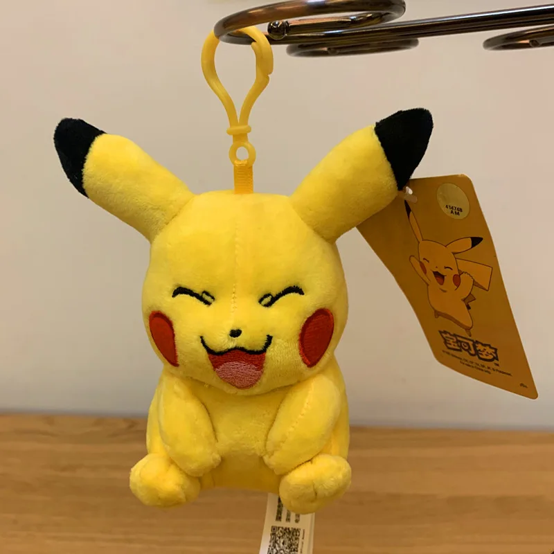 

12cm Pikachu Plush Keychain Cartoon Toy Charmander Psyduck Squirrel Snorlax Doll Girl Kawai Gift