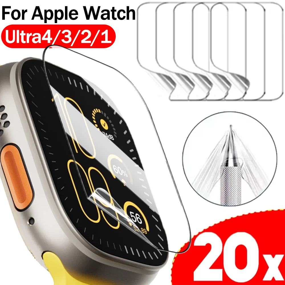 1-20Pcs Screen Protector for Apple Watch Ultra 4 3 2 1 49mm Soft TPU Hydrogel Film Anti-scratch Protective Film for IWatch Ultra