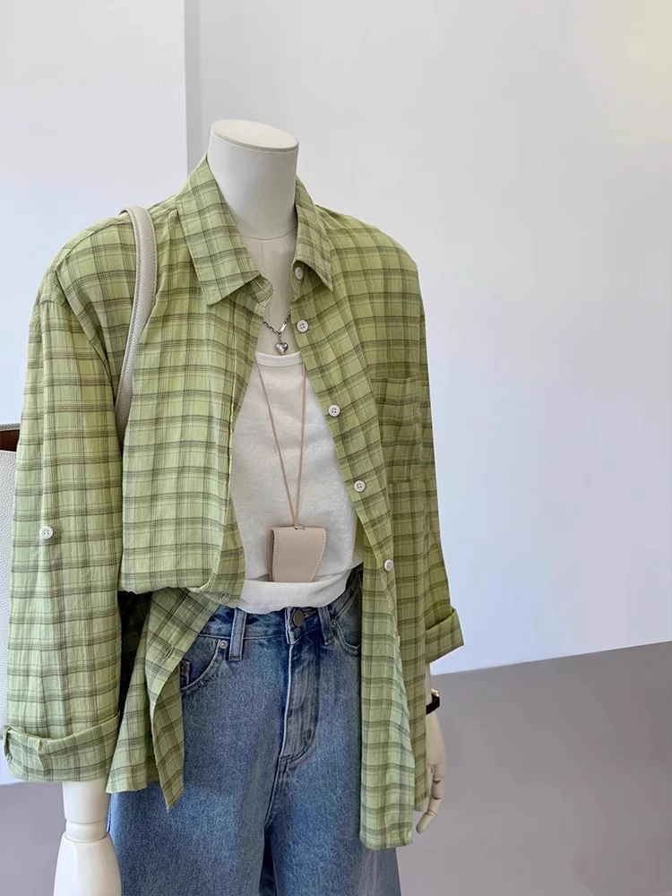 

Chao Recommended!! een Plaid Women S Summer Lightweight Loose Casual Drapey Sun Protector irt Faionable on Trend